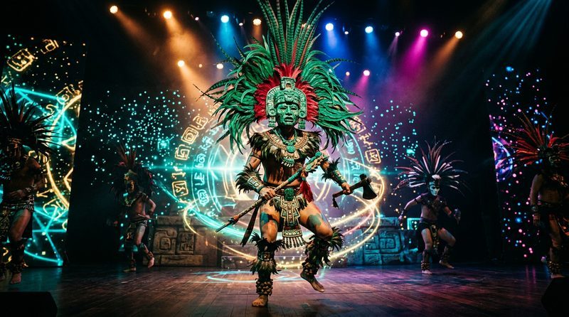 Máscaras de Jade y Obsidiana: El teatro maya ancestral renace en los escenarios de Guatemala con luz y proyección mapping
