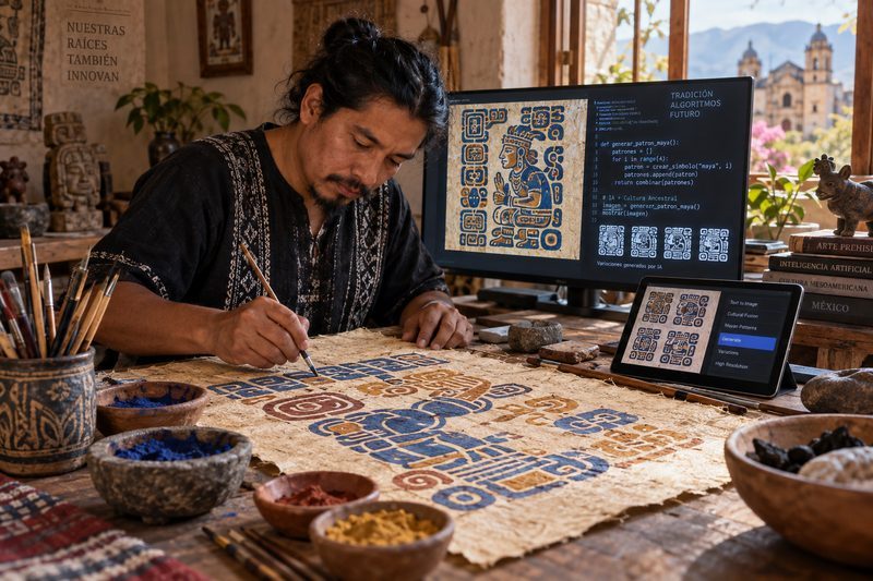 Papel de Amate y Píxeles: Los Artistas Mexicanos que Fusionan la Pintura Prehispánica con Inteligencia Artificial